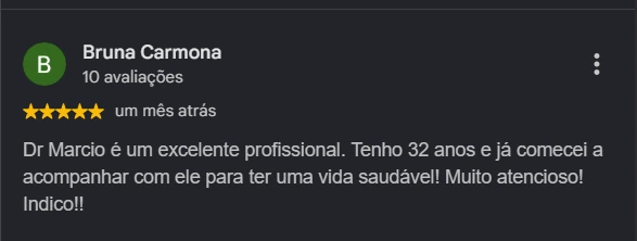 Avaliação no Google de Bruna Carmona