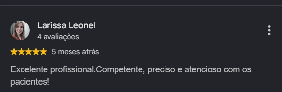 Avaliação no Google de Larissa Leonel